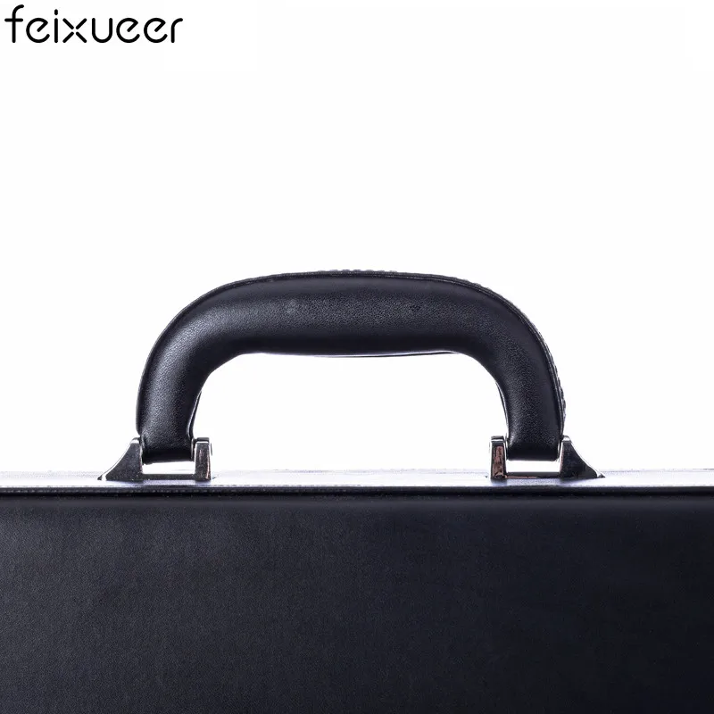Feixueer дизайнерское платье из искусственной кожи портфель бизнес 14 ''чехол для ноутбука мужской чемодан брендовая наличные офисная Сумка черный DH2810