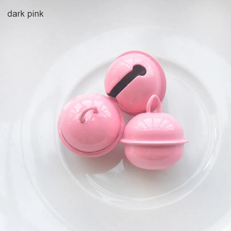 dark pink 20 шт. 22 мм Металлические железные карамельные цвета украшения для рождественской елки колокольчики Рождественский Декор кулоны для животных подвесные DIY аксессуары для рукоделия - Цвет: dark pink