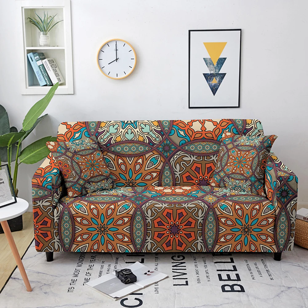 

Elastic Sofa Silpcover Bohemia Stretch Couch Cover Sectional Sofa Cover Fully-wrapped Sofa Protector