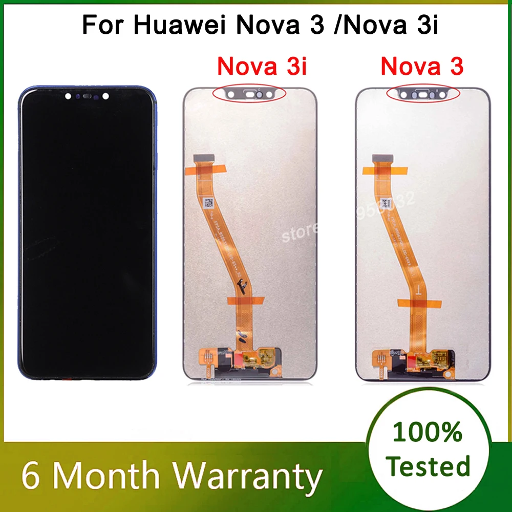 ЖК-дисплеи 6,3 дюйма для HUAWEI Nova 3 PAR-LX1 PAR LX1M, сенсорный дисплей для Nova 3i INE LX2 L21 pantalla
