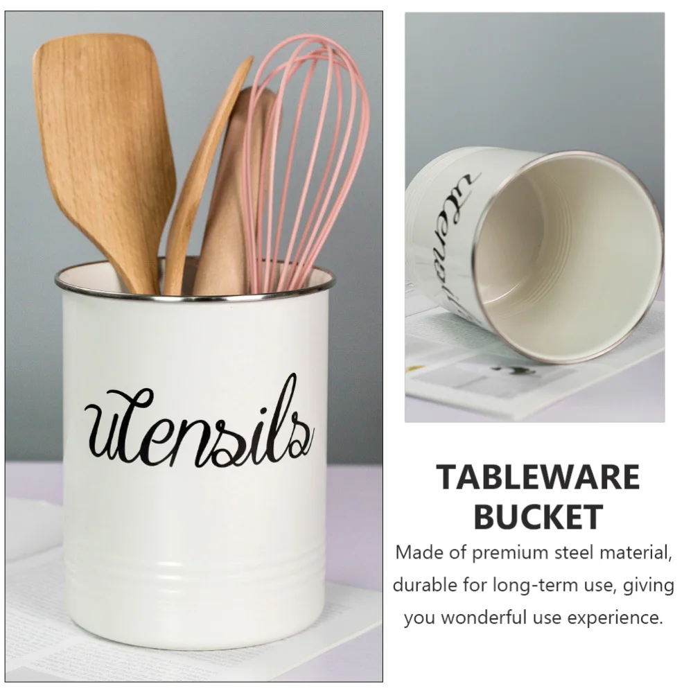 

1Pc Kitchenware Storage Holder Tableware Steel Cylinder Household Baking Tool