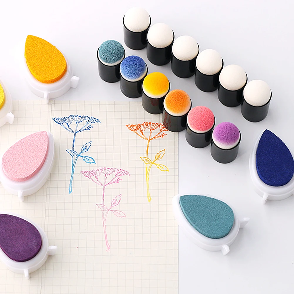 40 шт. пенопластовые губки для пальцев с пластиковой коробкой рисования мелки