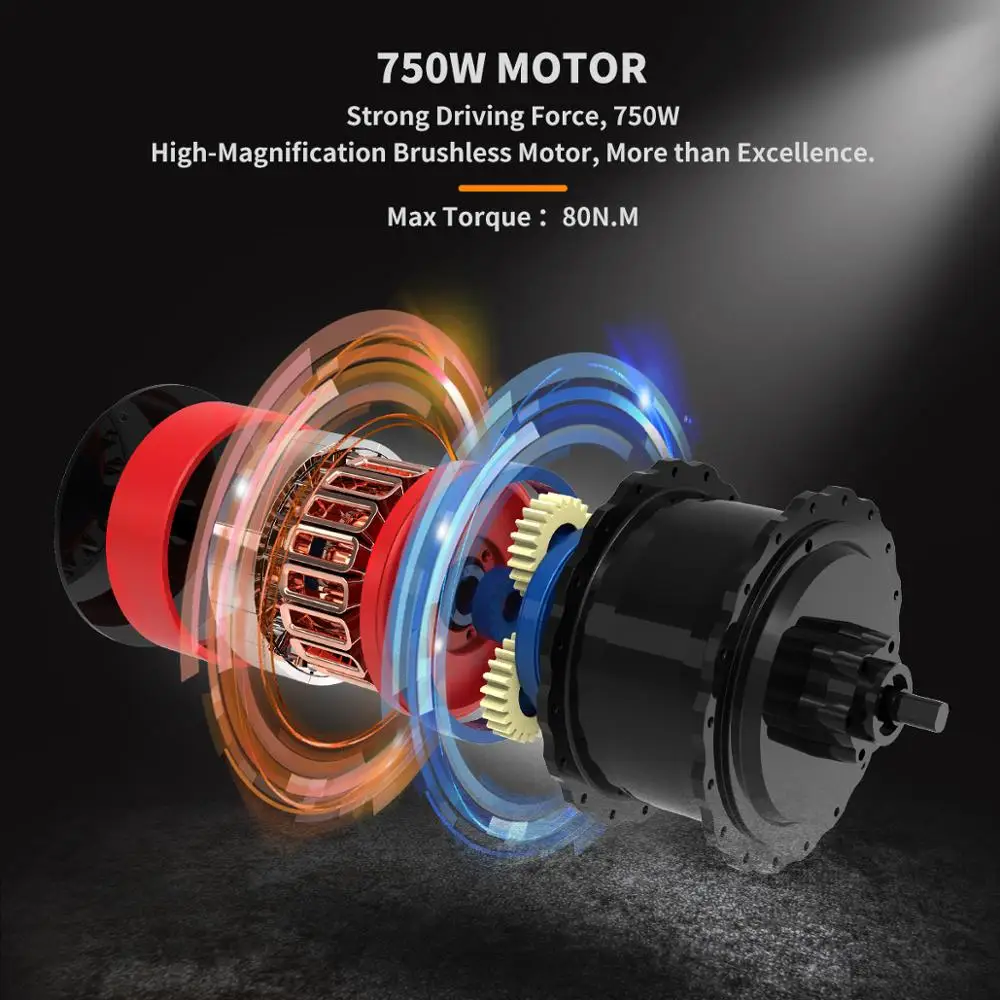 AOSTIRMOTOR S07 D электрический велосипед 26 дюймов толстая шина горный Снежный 750 Вт