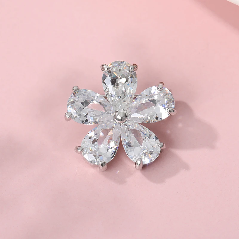 Женская Брошь в виде цветка с разноцветными кристаллами|Броши| |