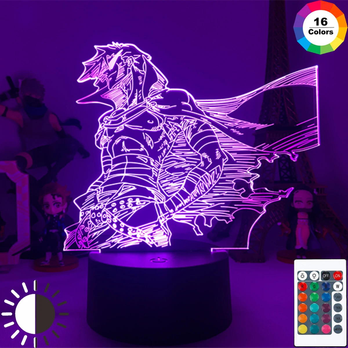 

Brangdy Anime Gurren Lagann Kamina Led 3D Night Light for Bedroom Decor Birthday Gift Night Lamp Light Gadget toy figurine model
