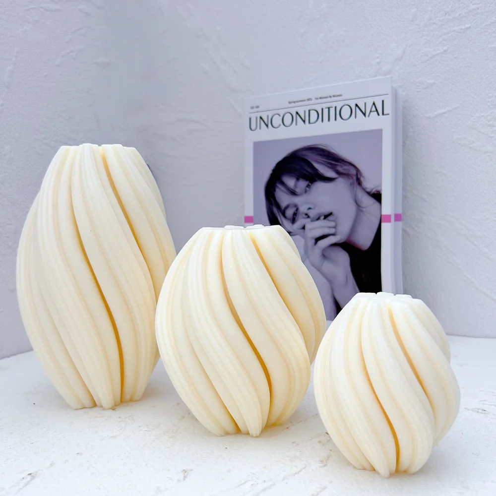 3 размера Геометрическая волна круглая свеча форма конус абстрактное искусство