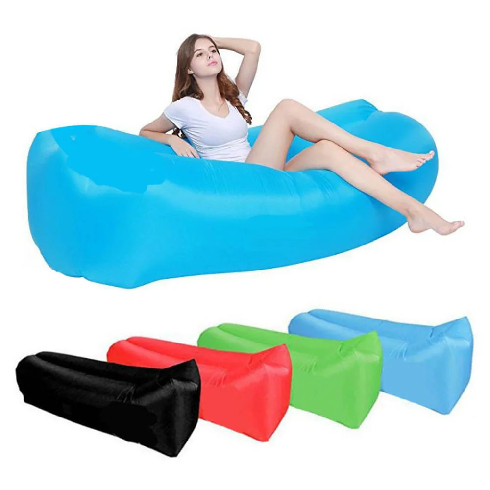 Outdoor Inflatable Sofa Foldable Ultralight Lazy Sleeping Bag WaterproofSack Air Bed Adult Camping Travelling Beach Lounge Chair