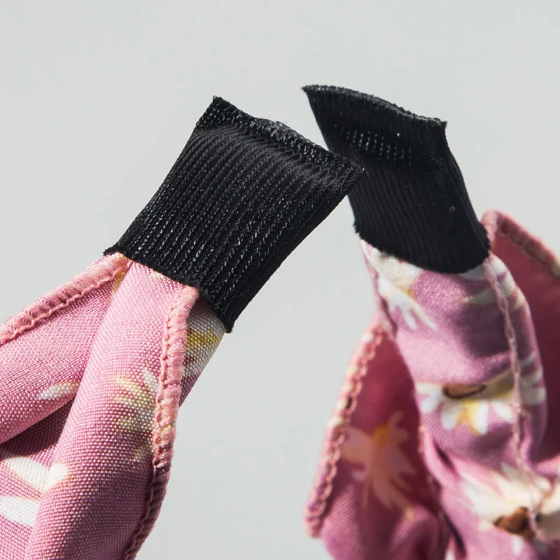 

New Fashion Floral Print Headbands for Women Girls Fold Design Hairbands Oversize Bezel Hair Accessoires