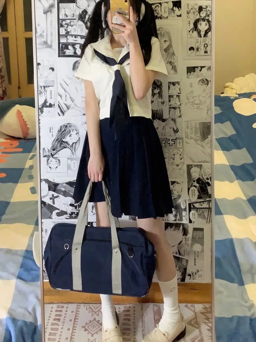 

Japanese Student Schoolbag Cos Uniform BAG Canvas College Wind Two Dimensional Animation JK Commuter Single Shoulder Handbag