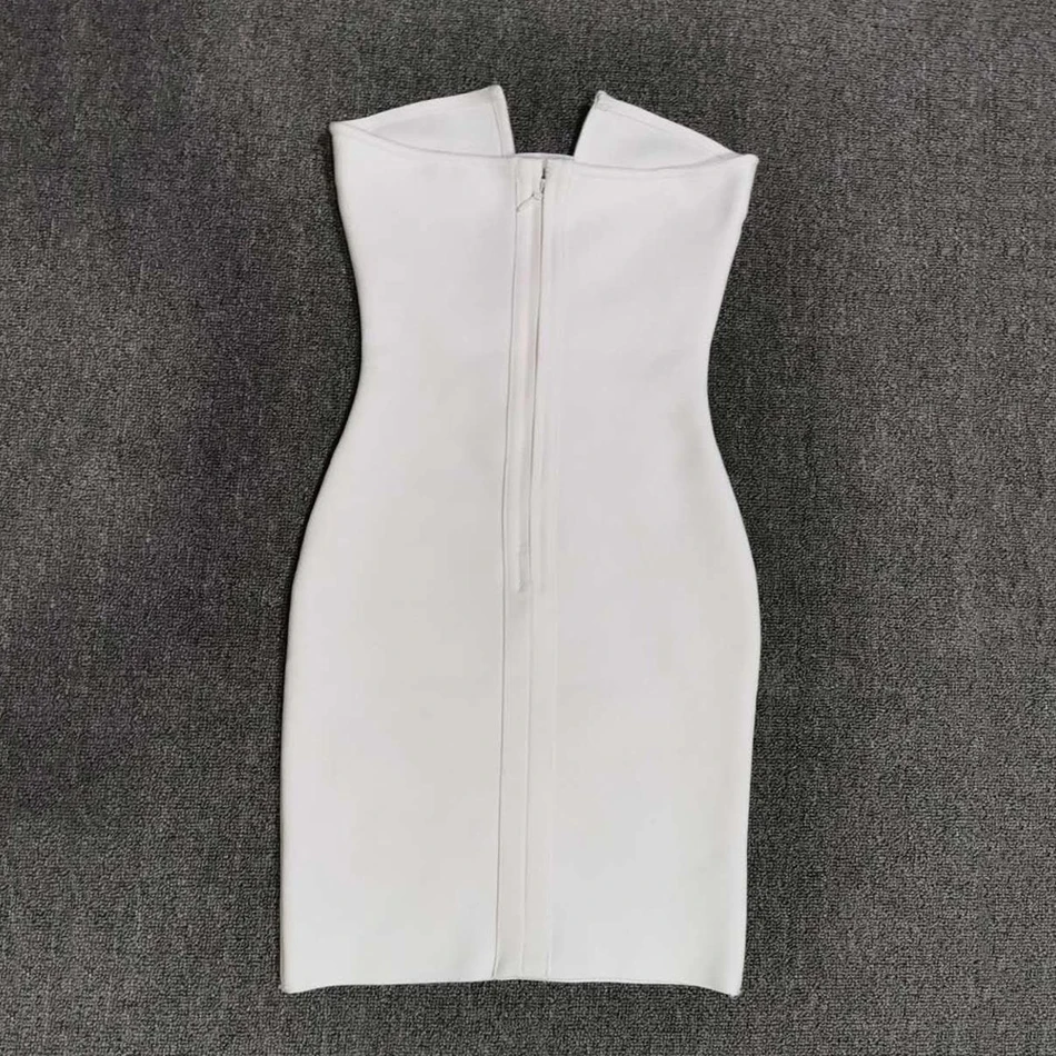 

Ailigou Free Shipping Women Summer Fashion Solid Color Sexy Cutout White Bandage Dress 2021 Designer Fashion Party Dress Vestido