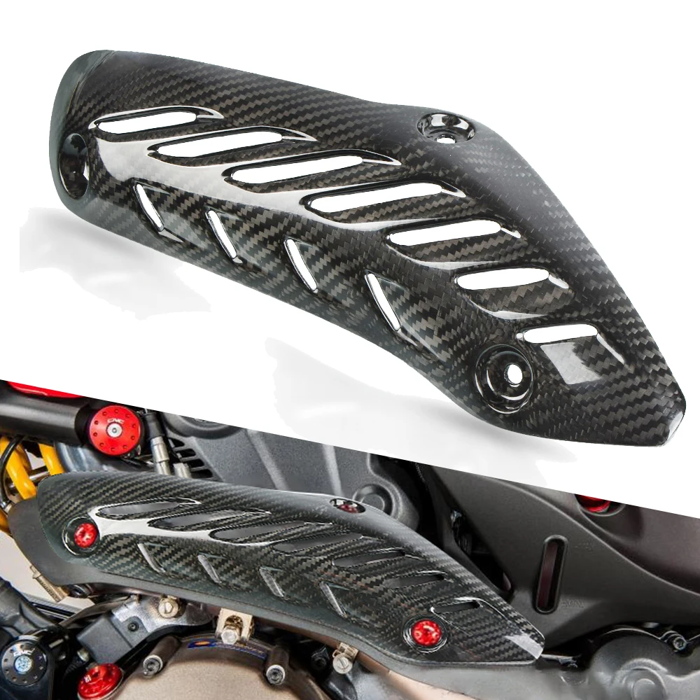 

Для Ducati monster 821 1200 2014-2017 2016 2015 углеродное волокно глушитель выхлопной трубы теплозащитный Чехол протектор глушителя