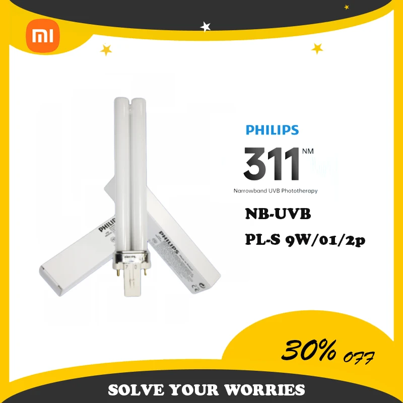 

Xiaomi PHILIPS 311NM Ultraviolet Phototherapy Lamp Tube UV Light Bulb UVB Lamp PL-S 9W/01/2P Narrow Band Medium Wave 311nm