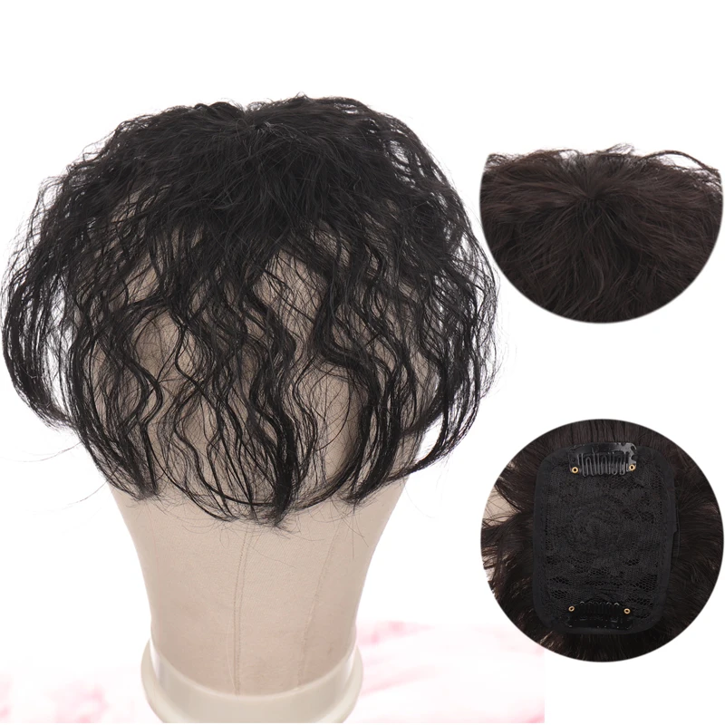 

LANLAN Synthetic Hair Fringe Clip Bangs Water wavy Fake Hair Piece High Temperature Fiber Wig Bangs Clip on Hair Extension