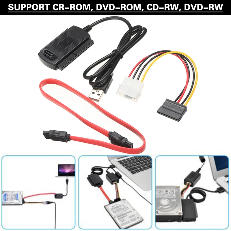 3 шт. USB 2 0 на SATA/IDE/SATA 5/3 5 дюймов жесткий диск HDD конвертер Кабель Комплект Высокая
