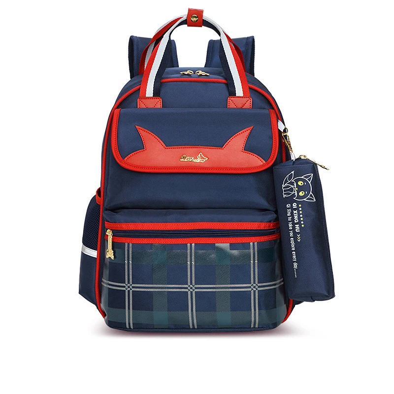 Детский Рюкзак Mochila hombre, школьный рюкзак для мальчиков, Большой Вместительный ортопедический ранец, детские школьные сумки, школьный ранец для девочек - Color: Dark blue large