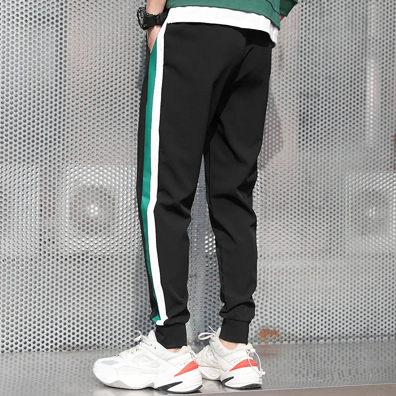 Летние тонкие повседневные брюки мужские облегающие спортивные брюки-карандаш с