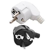 2pcs eu plug ac power adapter 16a 250v connector cable electrical plug white black male converter adaptor detachable plug
