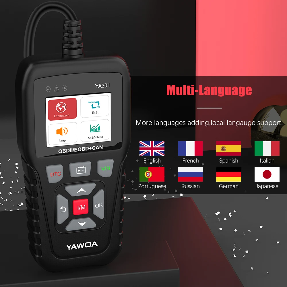 YA301 OBD2 сканер данных в режиме реального времени OBD 2 испытания двигателя