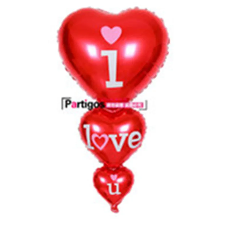 1pc i love u 20 шт./лот, красные, черные латексные шары, 5 шт., 18 дюймов, красный воздушный шар из фольги в форме сердца для свадьбы, Дня Святого Валентина, дня рождения, украшения - Цвет: 1pc i love u