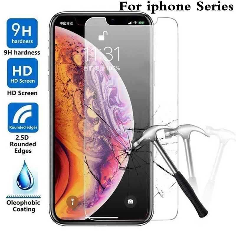 Закаленное стекло HD для iphone 11 Pro Max X XS XR 7 8 Защитное экрана 6s 6 plus 5SE 5s 5 защитная