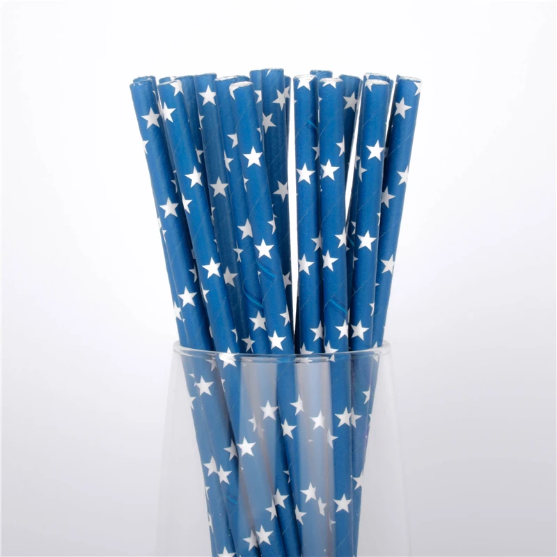 Одноразовые бумажные соломинки в форме звезды Рождественские Свадебные