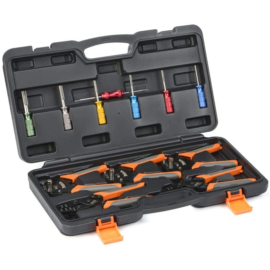 

KIT-DC01 Multifunction Automotive Rapair Tool Kit Deutsch Crimping pliers Removal Tools（IWD-12/16/20，IWS-1424A/B,WR01,DR01-05)