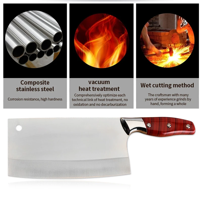 Кухонный нож китайский шеф повар из нержавеющей стали 8 дюймов для нарезки мяса
