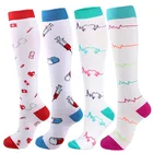 Носки компрессионные до колена для мужчин и женщин, медицинские высокие чулки для диабетиков, варикозного расширения вен, бега, 20-30 мм рт. Ст.