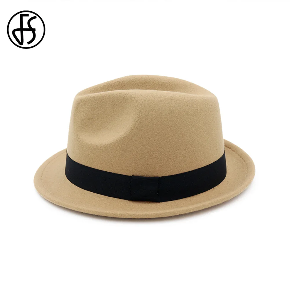 FS Fashion Jazz Кепка для мужчин и женщин с короткими полями шерсть Трилби фетровая