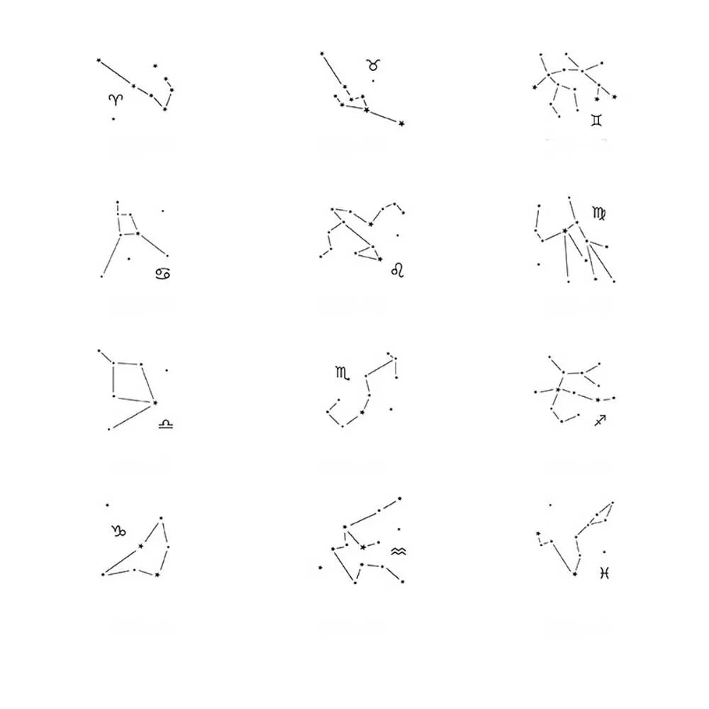 Винтажные деревянные штампы 12 созвездий DIY открытки в альбом предметы для