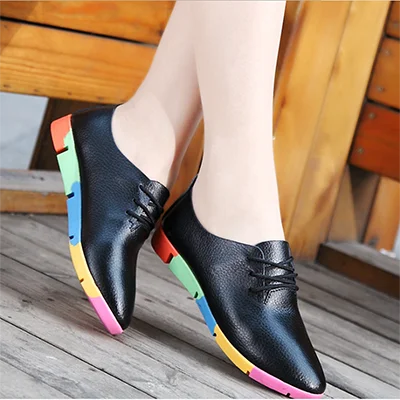 

Women's shoes classic style pointed flat work shoes leather women's shoes
