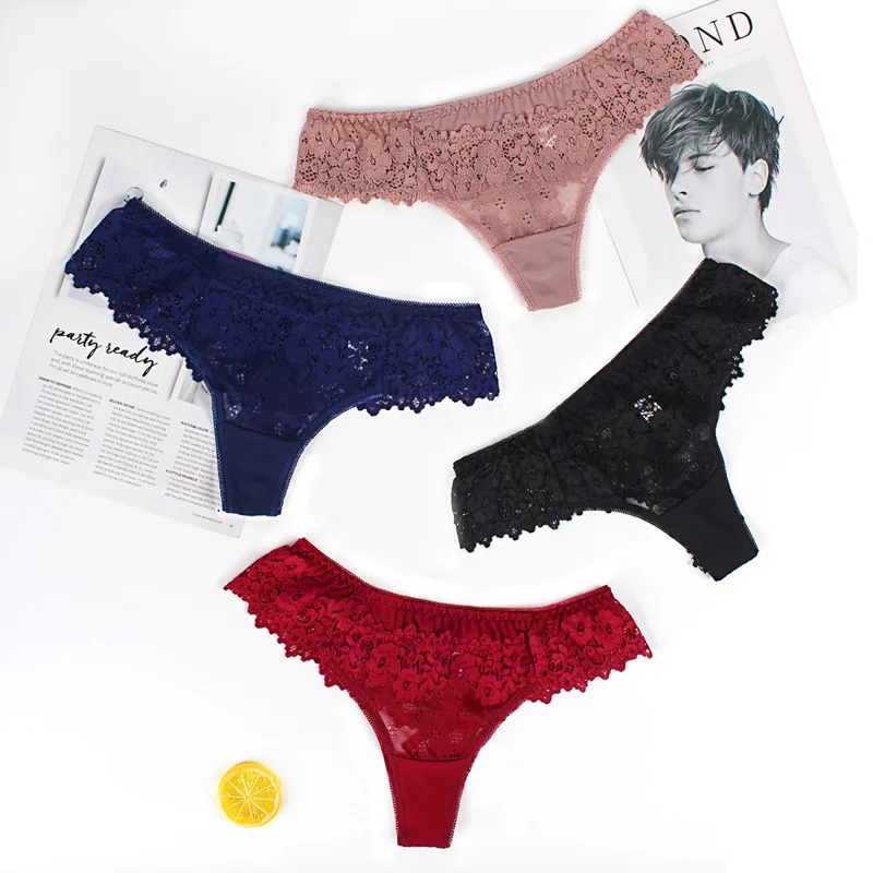 

Poblador 3Pcs/lot Sexy Women Sport Lace Panties Underwear Seamless Solid Briefs Low Waist Female Soft Comfort Lady Lingerie