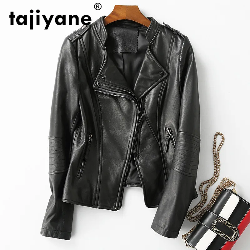 

100% Real Genuine Leather Jacket Women Winter Jacket Women Sheepskin Coat 2021 Korean Short Moto Coats Clothes YK-8668 WPY70