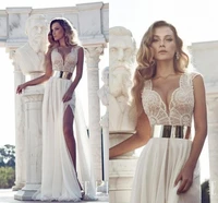 julie vino fashion featuring beaded bodice with plunging beaded bodice thigh high slit bridal gown mother of the bride dresses