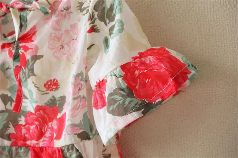 

2016 Lovely Toddler Kids Girls Floral Dancing Dresses Flounced Flowers Cute Princess Dress 1-6Y