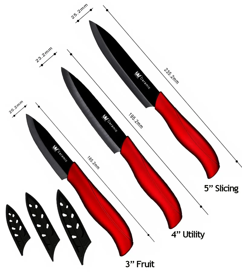 Кухонные ножи керамические 3 &quot4&quot 5 &quotдюймов нож для нарезки овощей набор из