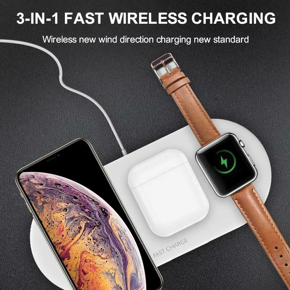 

3 in1 Wireless Charger 15W Fast Wireless Charging for iPhone 13 12 11 Mini Pro Max Samsung for Airpods Pro Apple Watch 6 5 4 3 2