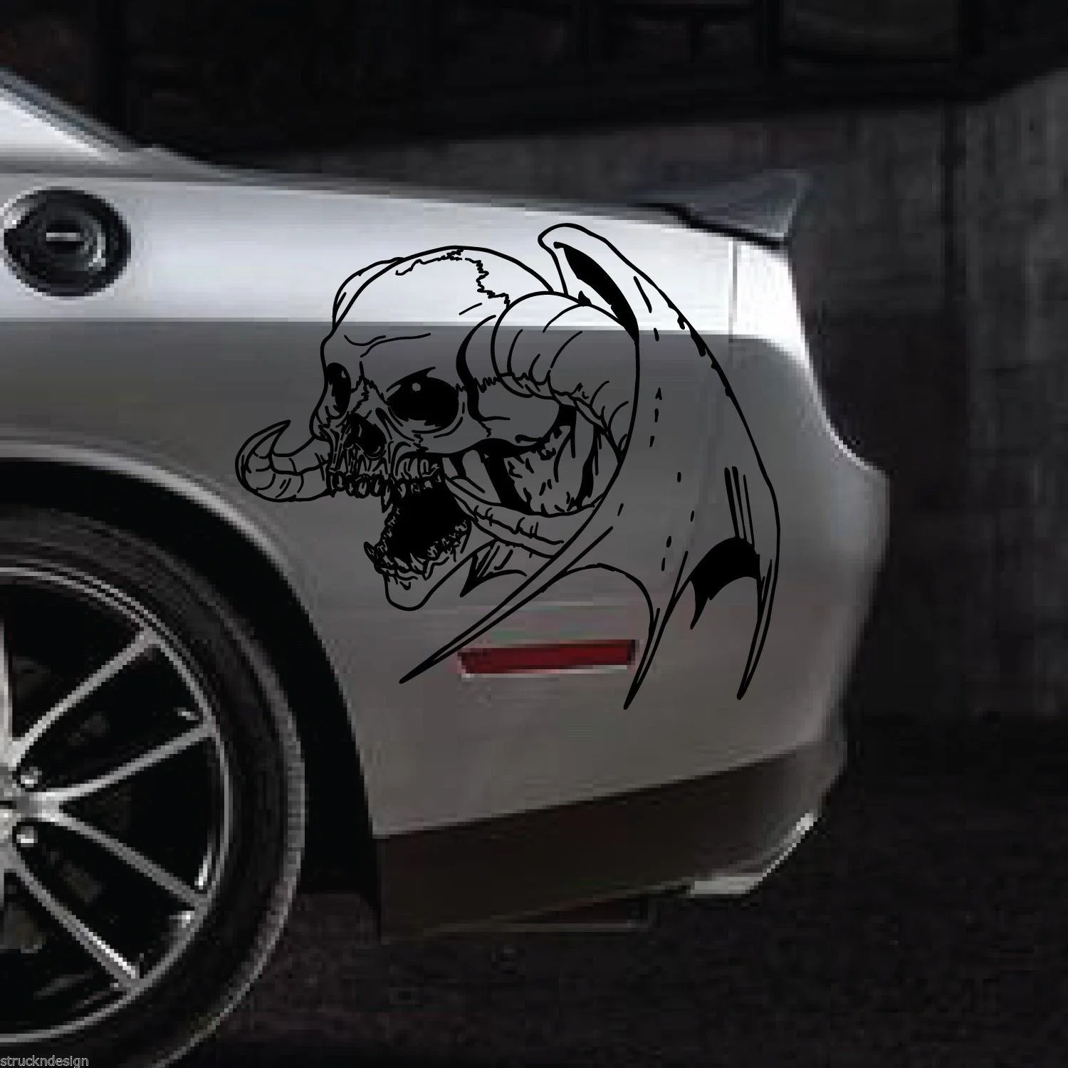 Виниловая наклейка с черепом для автомобиля грузовика рога дьявола Dodge Ram SUV