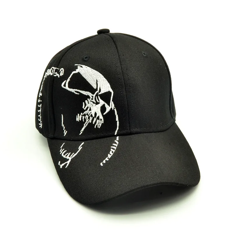 Бейсболка с вышивкой черепа для мужчин и женщин из 100% хлопка | Аксессуары одежды