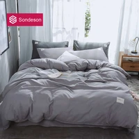 sondeson luxury gray bedding set soft printed duvet cover set flat sheet single double queen king bed linen set quilt cover 4pcs