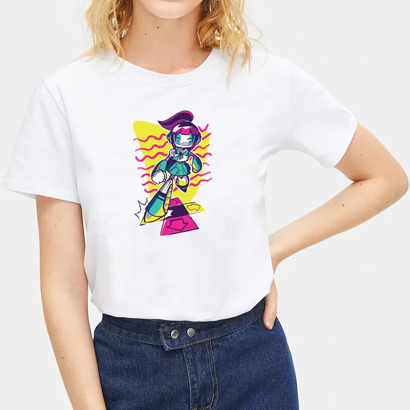 Qlychee Harajuku танцевальный робот принт Женская футболка футболки с круглым вырезом