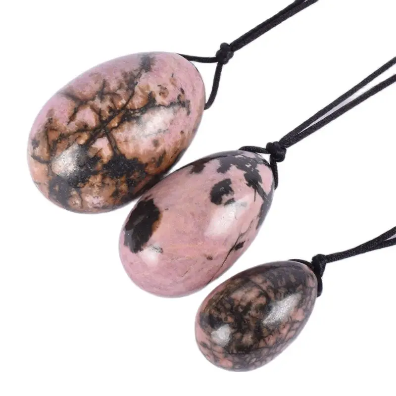 Yoni яйцо натуральный Родонит массажный Набор сверло Кристалл кварц камень