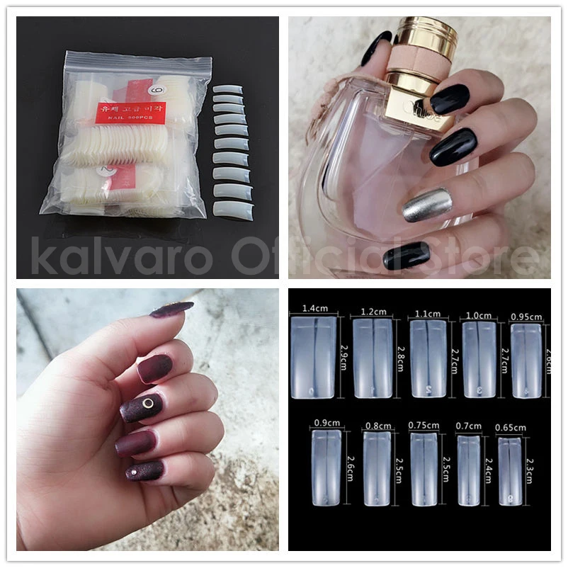 600/500 шт. Балерина капсула Ongle прозрачный/натуральный/белый ложный гроб острый