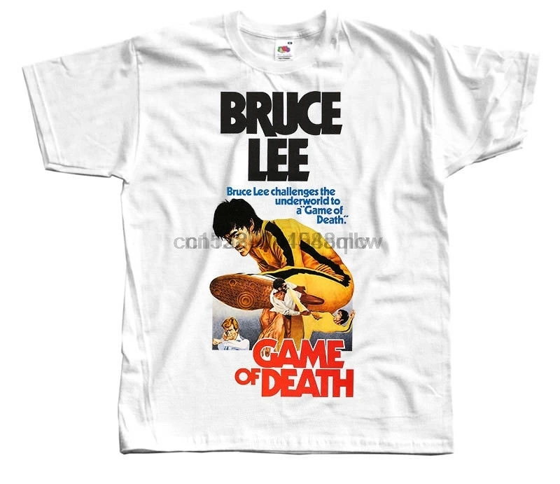 Игра смерти Брюс Ли футболка белый хаки Небесно Голубой все размеры от S до