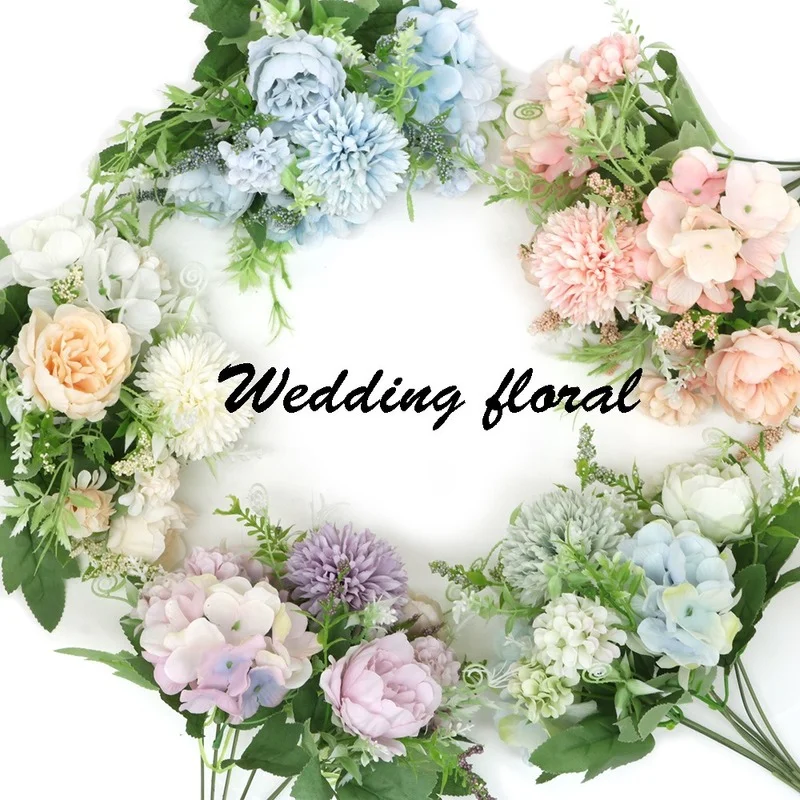 

Simple American Hydrangea Simulation Flower Decoration Rose Hydrangea Decoration Floral Art