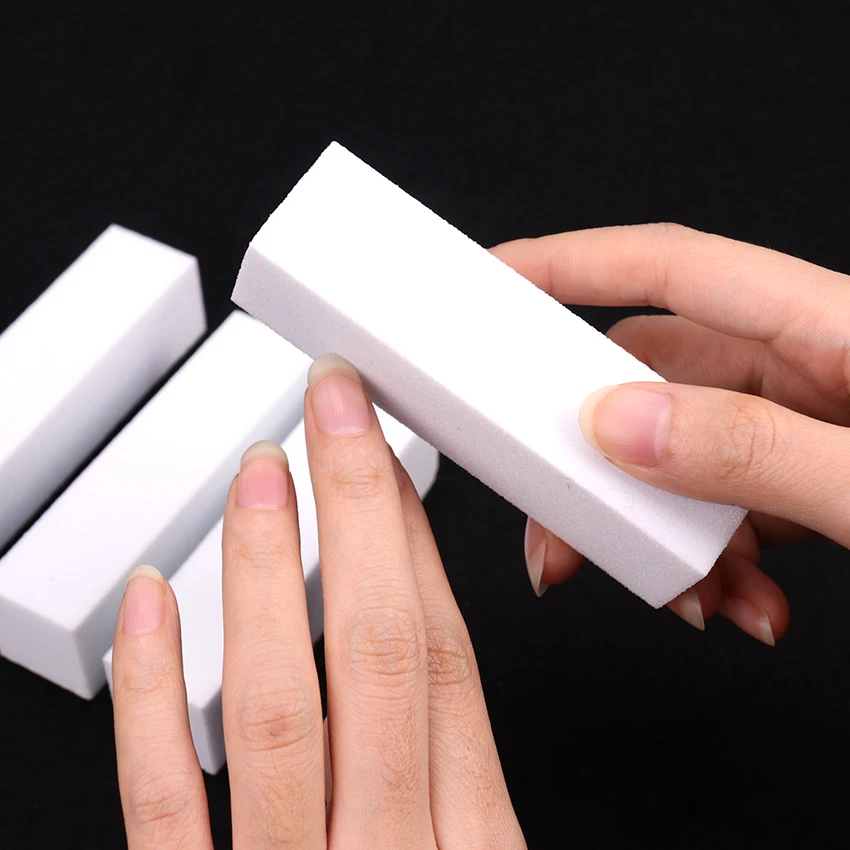 10 шт. шлифовальная губка для ногтей буферы пилка УФ геля белая буферный блок лак