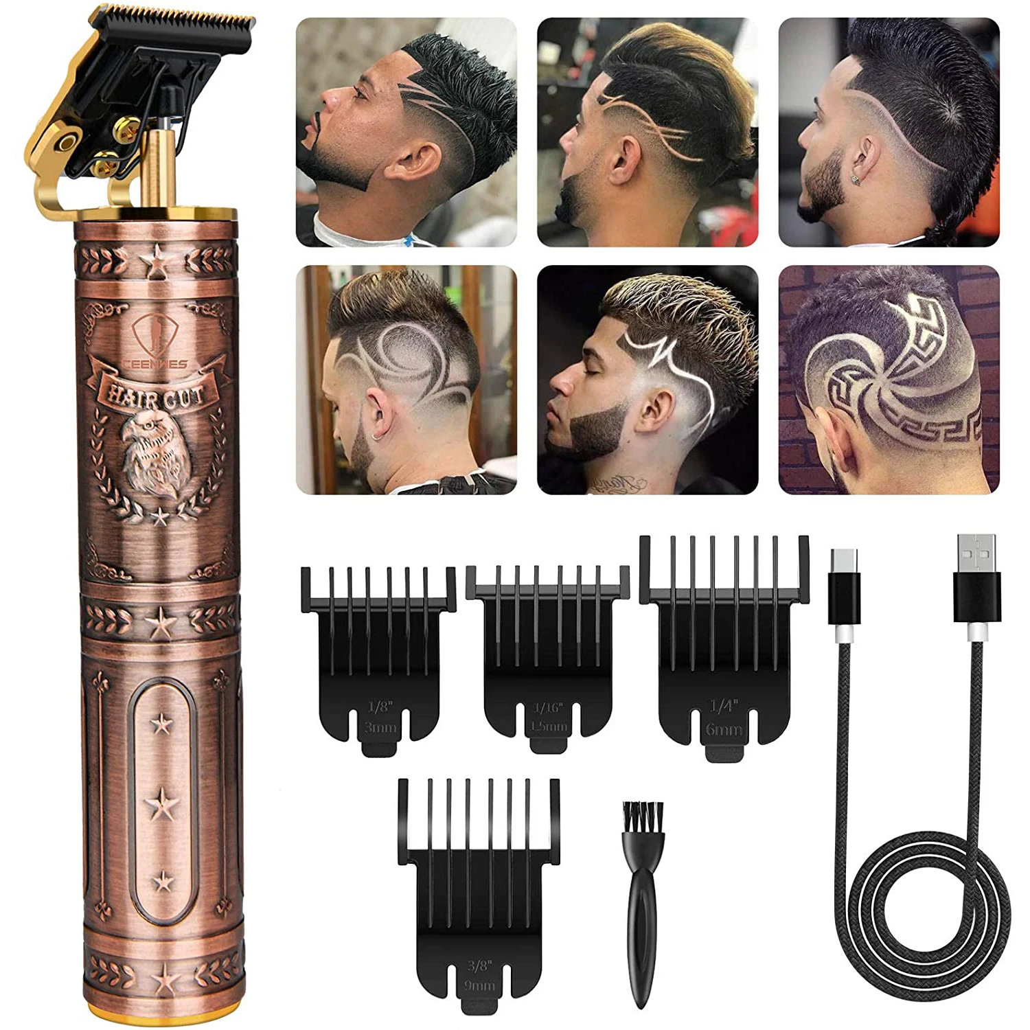 

Zero Balde Hair Trimmer Pro T Outline Clippers T Blade Trimmer Cordless Zero Gapped Trimmer Professional Hair Clippers for Men