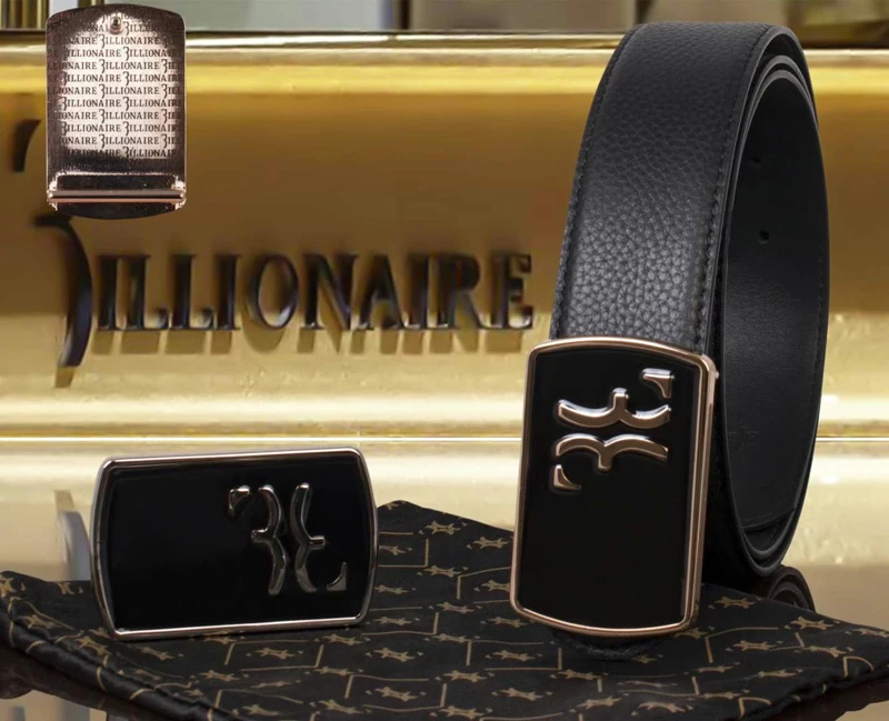 

BILLIONAIRE belts Cowhide leather men 2021 new Business fashion Comfortable casual buckle big size 105-130CM Free shipping