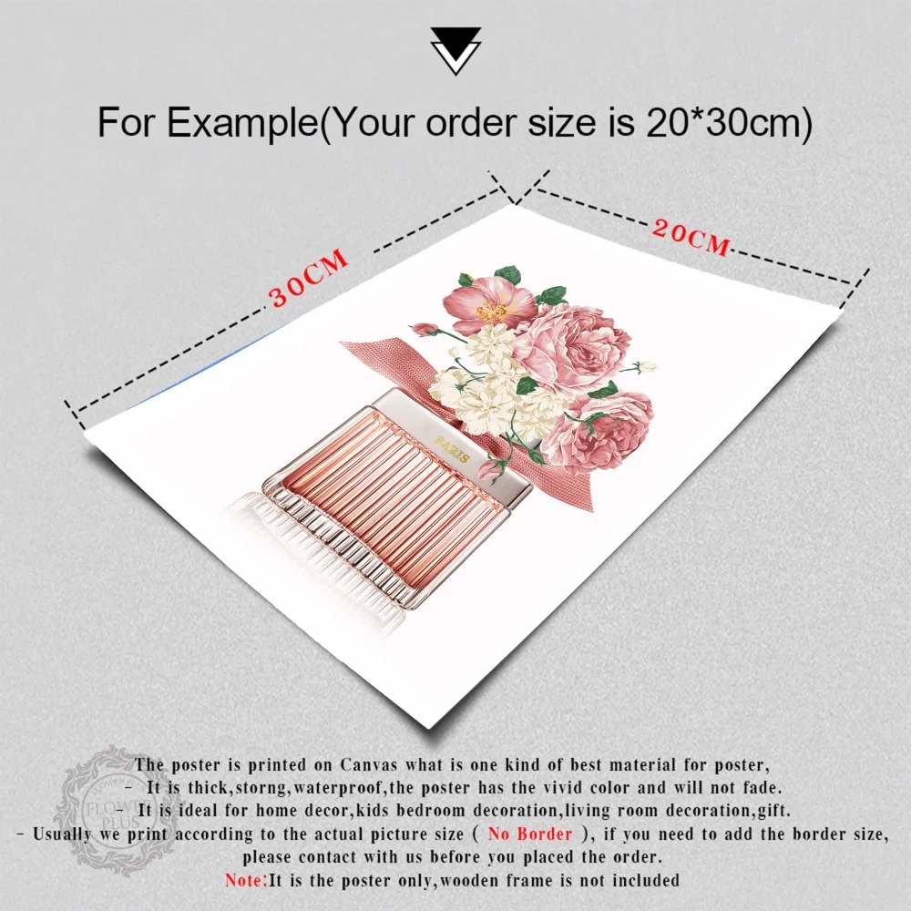 

Perfume COCO Peony Flower Wall Art Canvas Painting Nordic Posters And Prints Watercolor Wall Pictures Wall Decor quadro cuadros