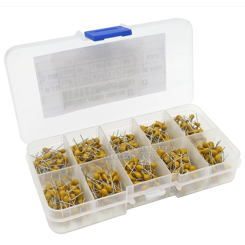 Набор многослойных керамических конденсаторов 500 шт./лот 10 значений * 50 шт. 0 1 мкФ ф